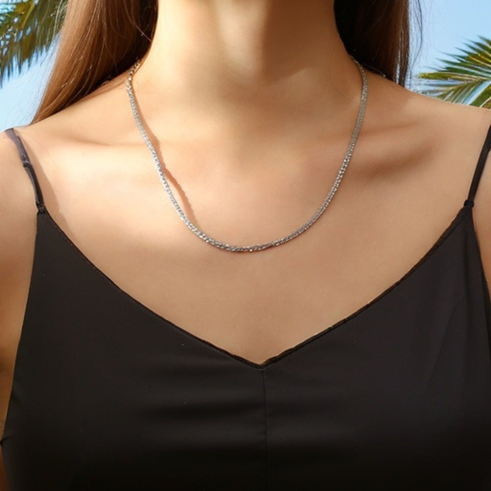 Glittering Titanium Chain with Stars