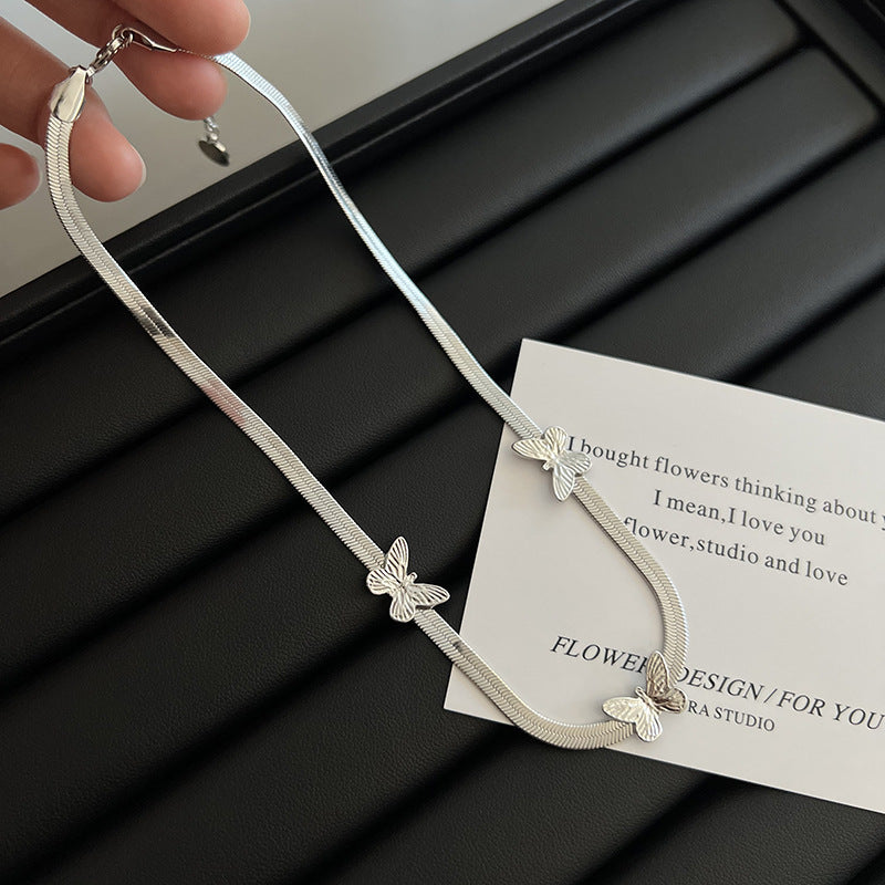 Butterfly Snake Bone Chain Necklace