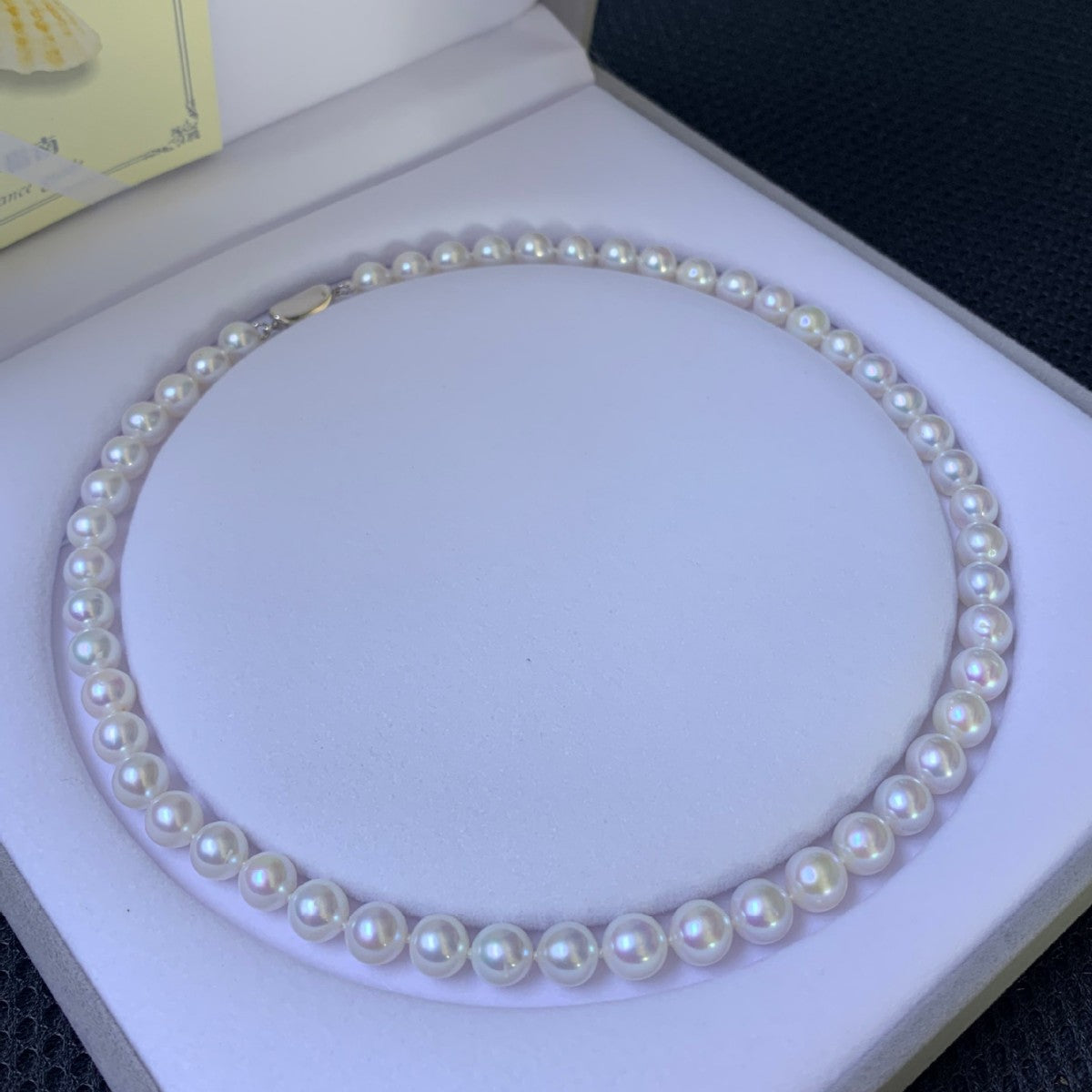 Freshwater pearl necklace, high-quality round natural nuclear free mother chain, 6-10mm finished product