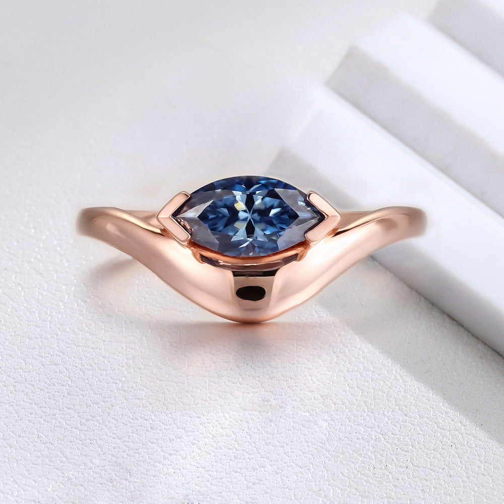 10K gold women's ring single stone moissanite source factory wholesale light luxury simple women's ring