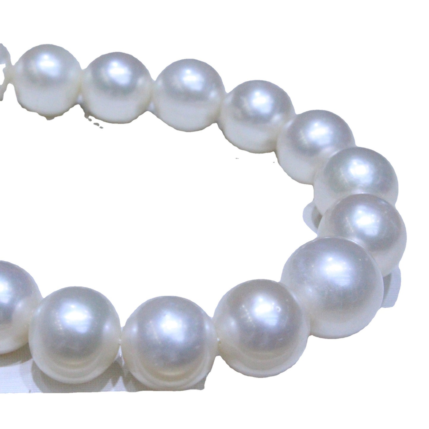 Freshwater pearl necklace large particles 12-13mm round strong light luxury high-end chain versatile necklace accessory for women
