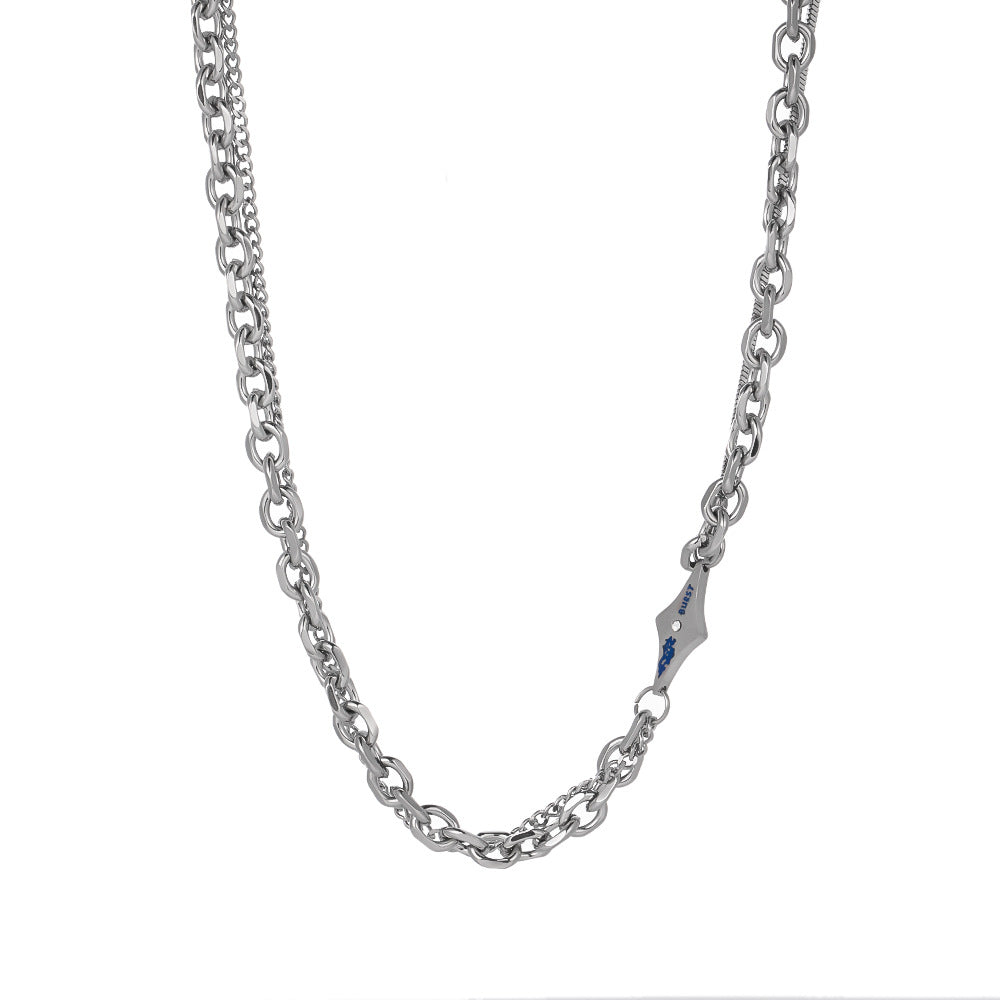 Double-layered chain titanium steel collarbone chain