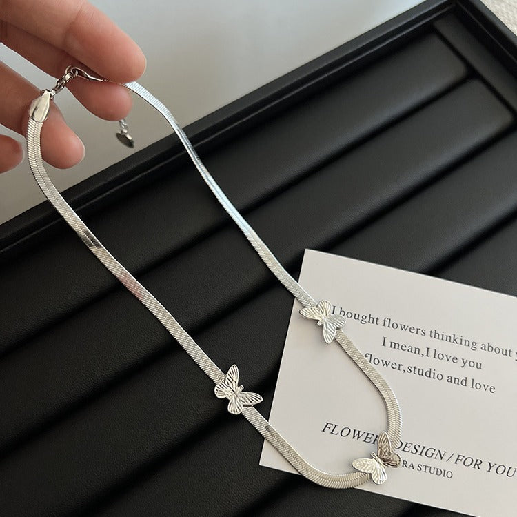 Butterfly Snake Bone Chain Necklace