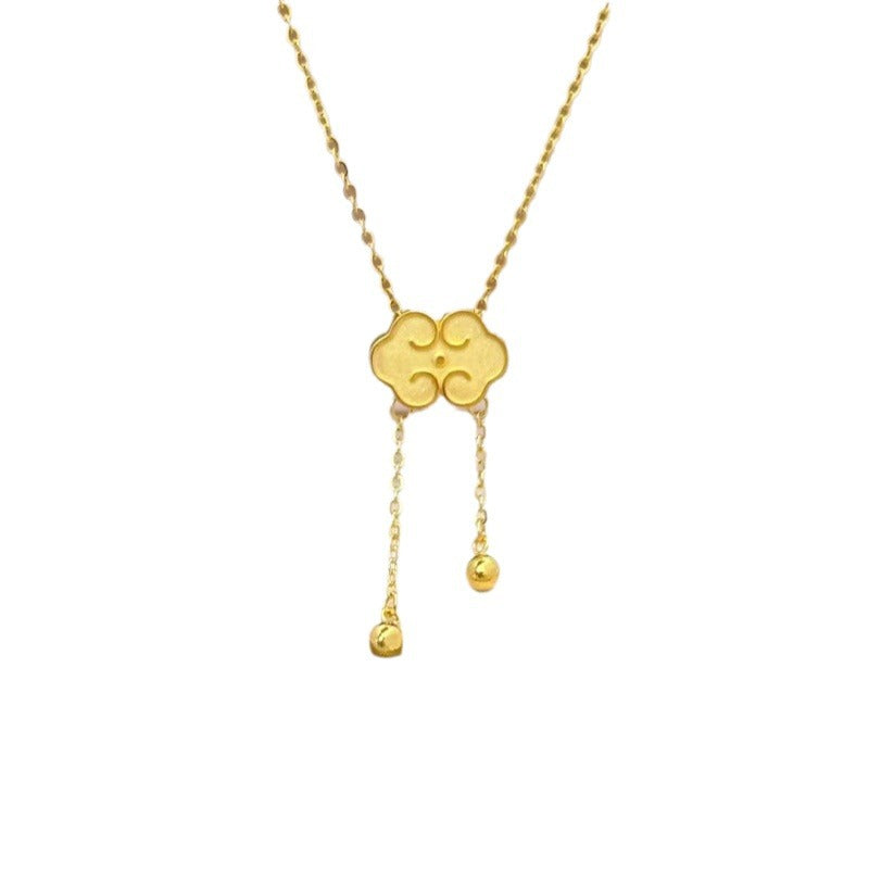 Gold factory 5G gold bouncing bead chain 999 pure gold women's necklace genuine gold chain chain