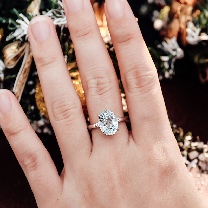 Hot selling 18k gold and white gold artificially cultivated gemstone, Paraiba sea blue gemstone, diamond ring, matching ring, wedding ring