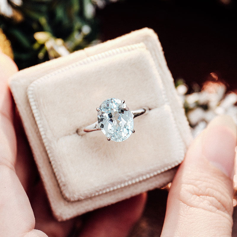 Hot selling 18k gold and white gold artificially cultivated gemstone, Paraiba sea blue gemstone, diamond ring, matching ring, wedding ring