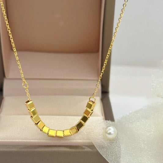 Gold factory 5G gold bouncing bead chain 999 pure gold women's necklace genuine gold chain chain